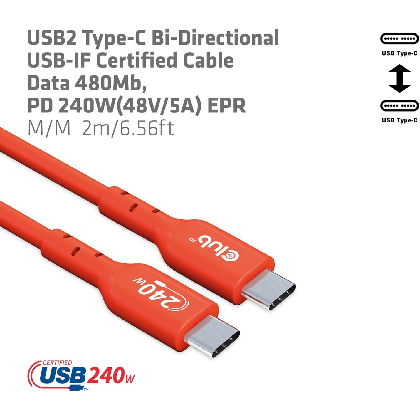 Club 3D USB-C Data Transfer Cable