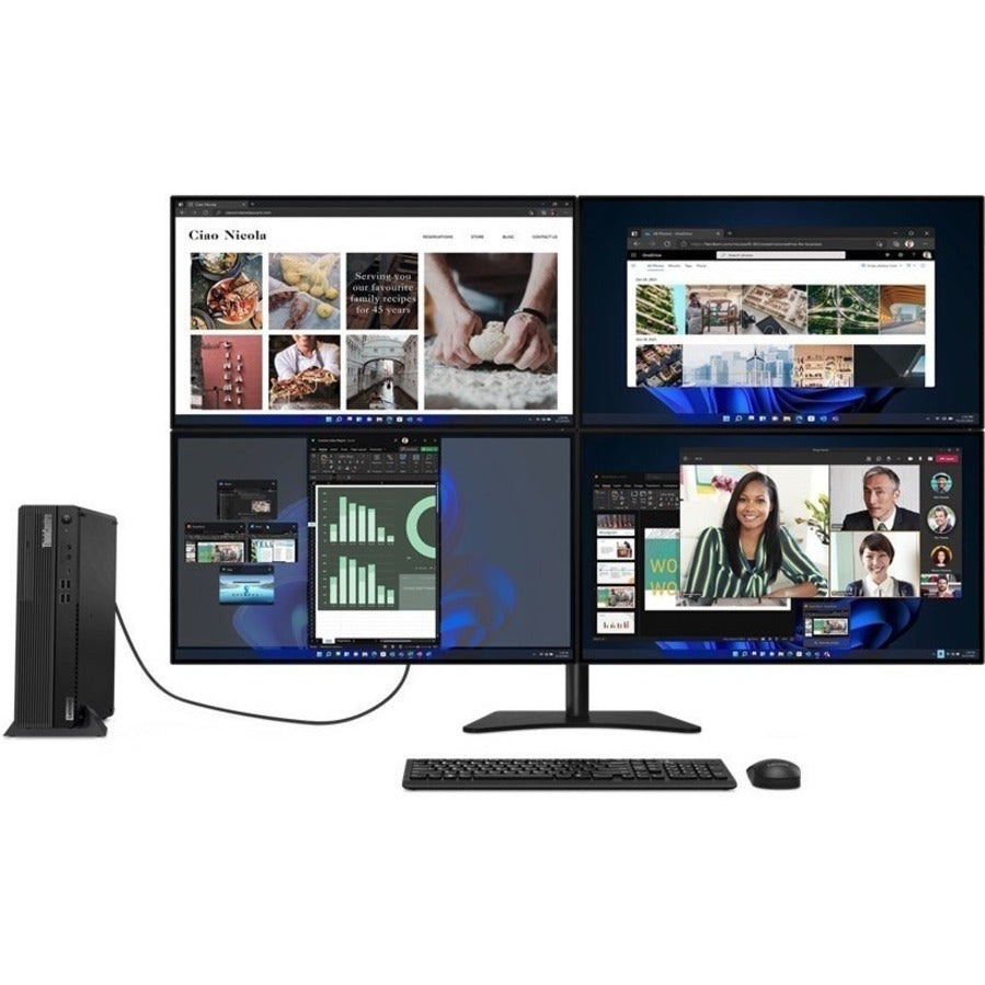 Lenovo ThinkCentre M90s Gen 3 11TT0011US Desktop Computer - Intel Core i5 12th Gen i5-12500 Hexa-core (6 Core) 3 GHz - 8 GB RAM DDR5 SDRAM - 256 GB NVMe M.2 PCI Express PCI Express NVMe 4.0 x4 SSD - Small Form Factor - Black