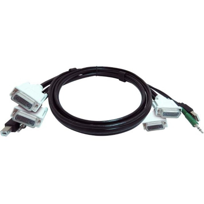 Black Box Secure KVM Cable - Each end (1) USB (1) or (2) Dual-Link DVI (1) 3.5mm Audio