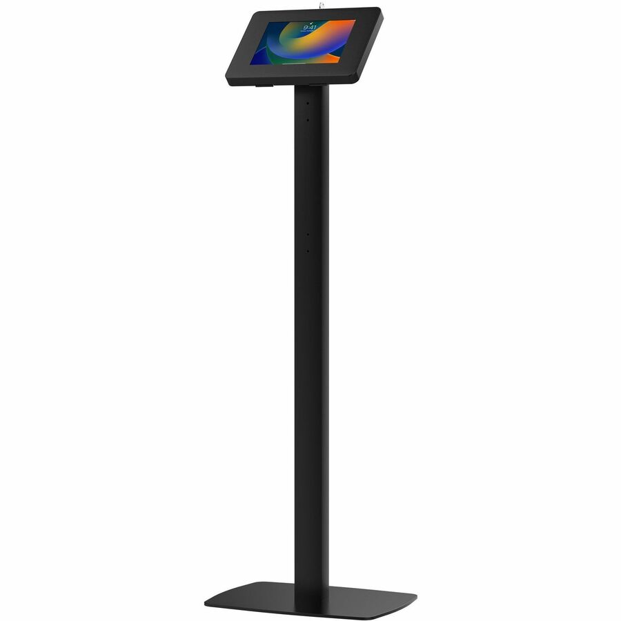CTA Digital Premium Thin Profile Floor stand w/ Small Universal Security Enclosure (Black)