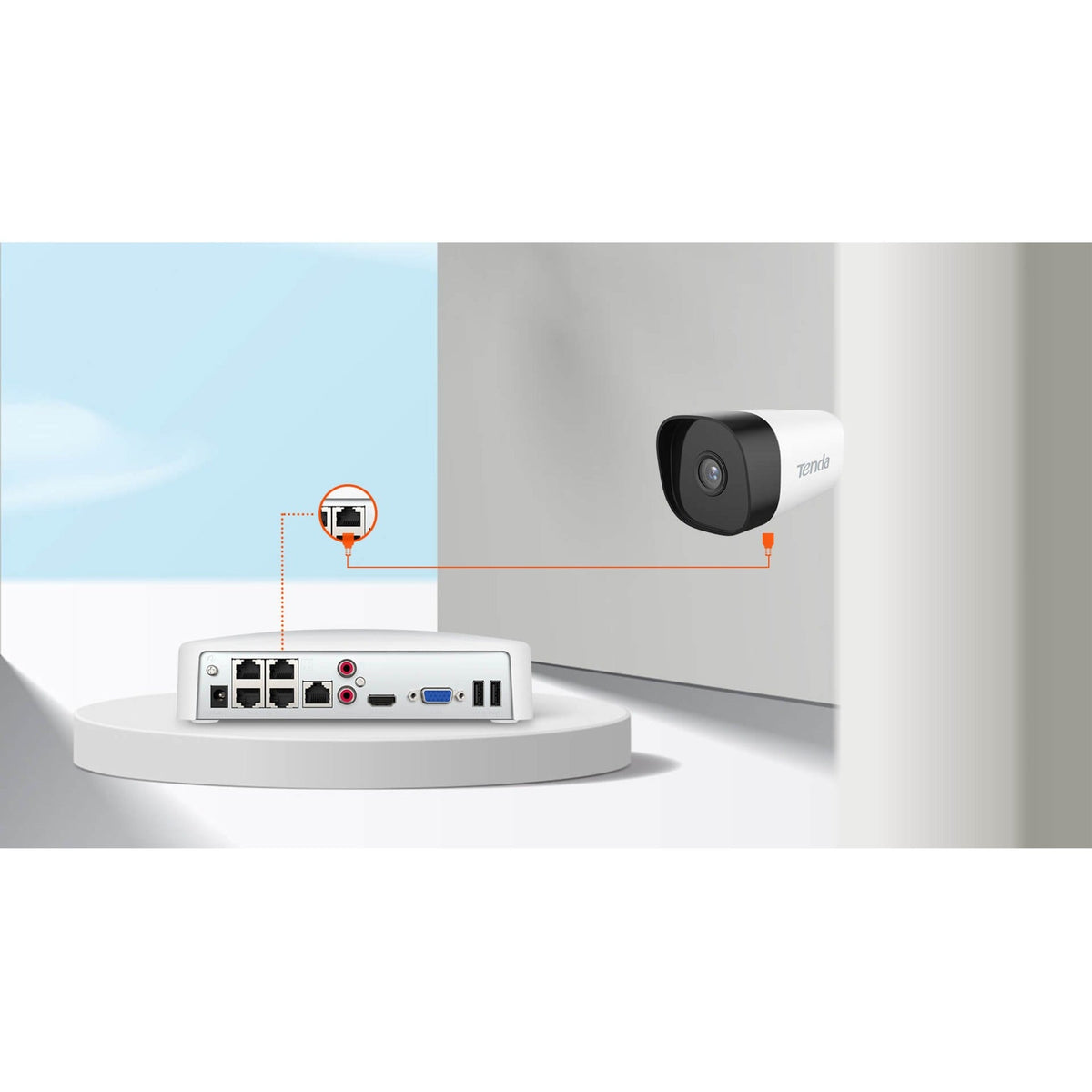 Tenda 4 Channel PoE HD Network Video Recorder - 10 TB HDD