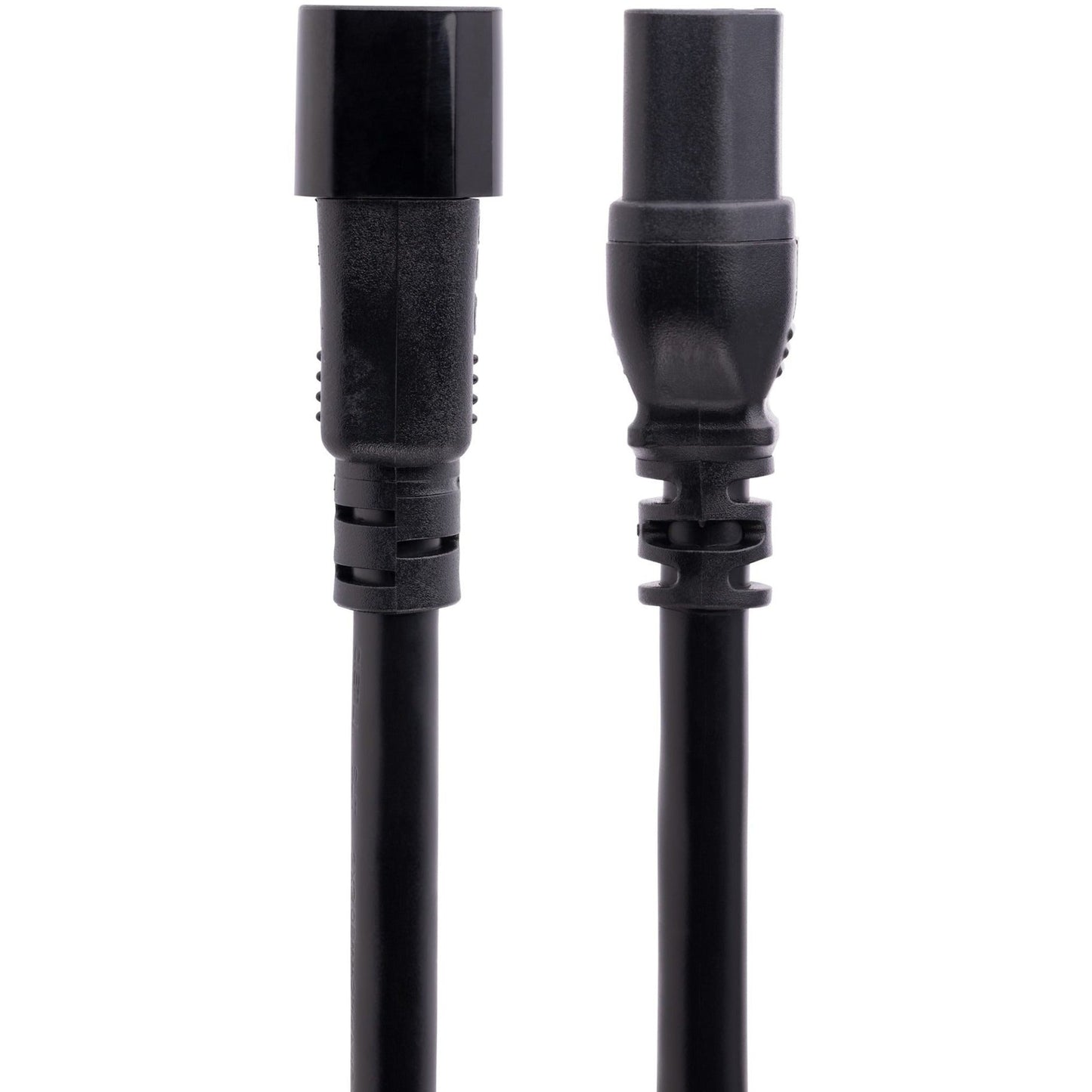 StarTech.com 10ft (3m) Heavy Duty Extension Cord IEC C14 to IEC C15 Black Extension Cord 15A 125V 14AWG Heavy Gauge Power Cable