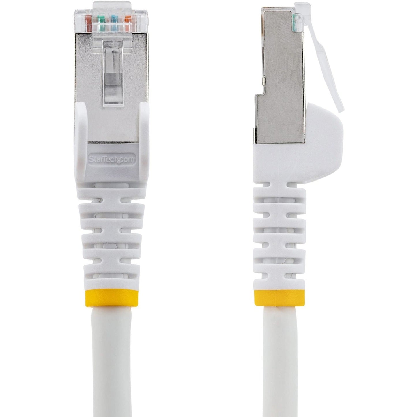 StarTech.com 35ft CAT6a Ethernet Cable White Low Smoke Zero Halogen (LSZH) 10 GbE 100W PoE S/FTP Snagless RJ-45 Network Patch Cord