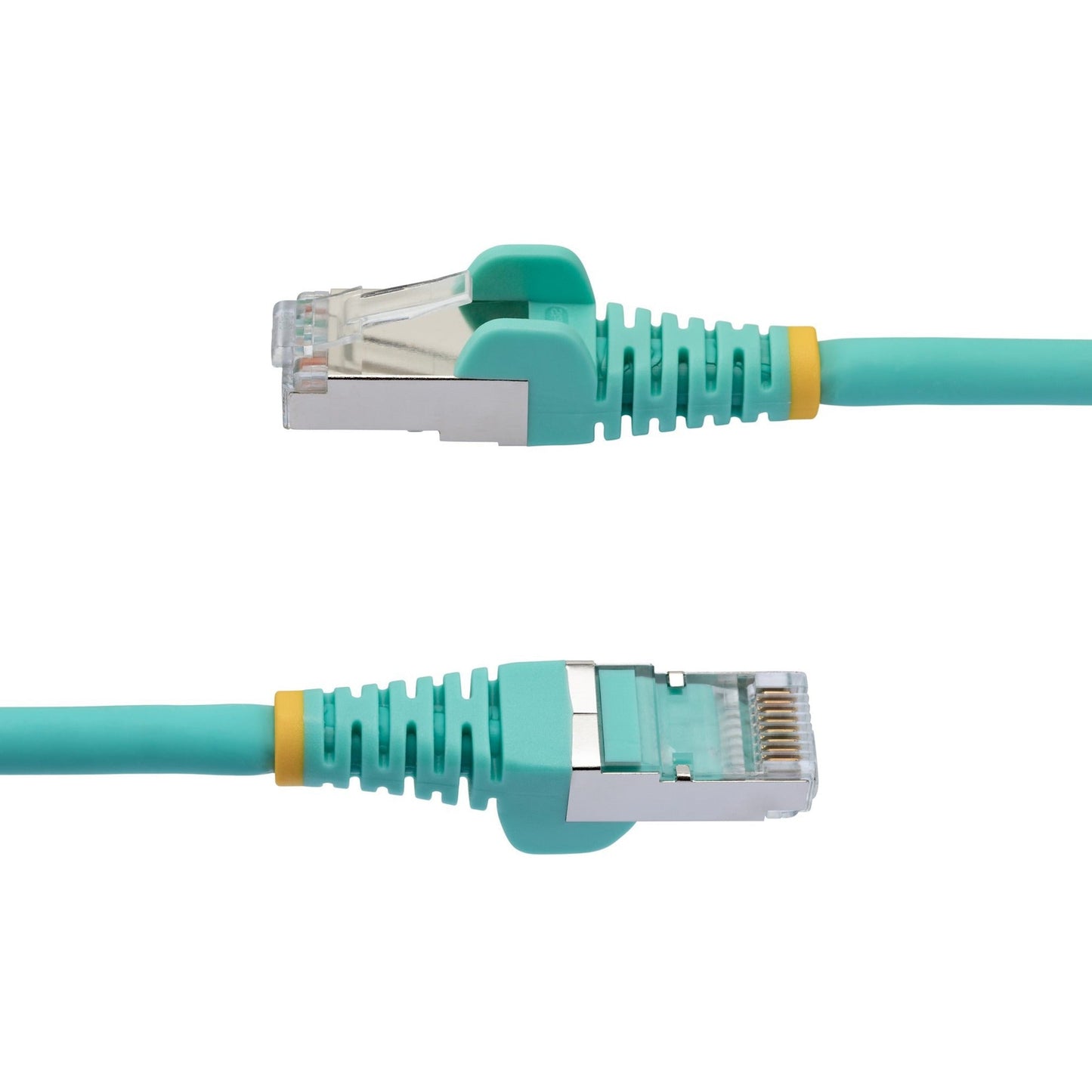 StarTech.com 5ft CAT6a Ethernet Cable Aqua Low Smoke Zero Halogen (LSZH) 10 GbE 100W PoE S/FTP Snagless RJ-45 Network Patch Cord