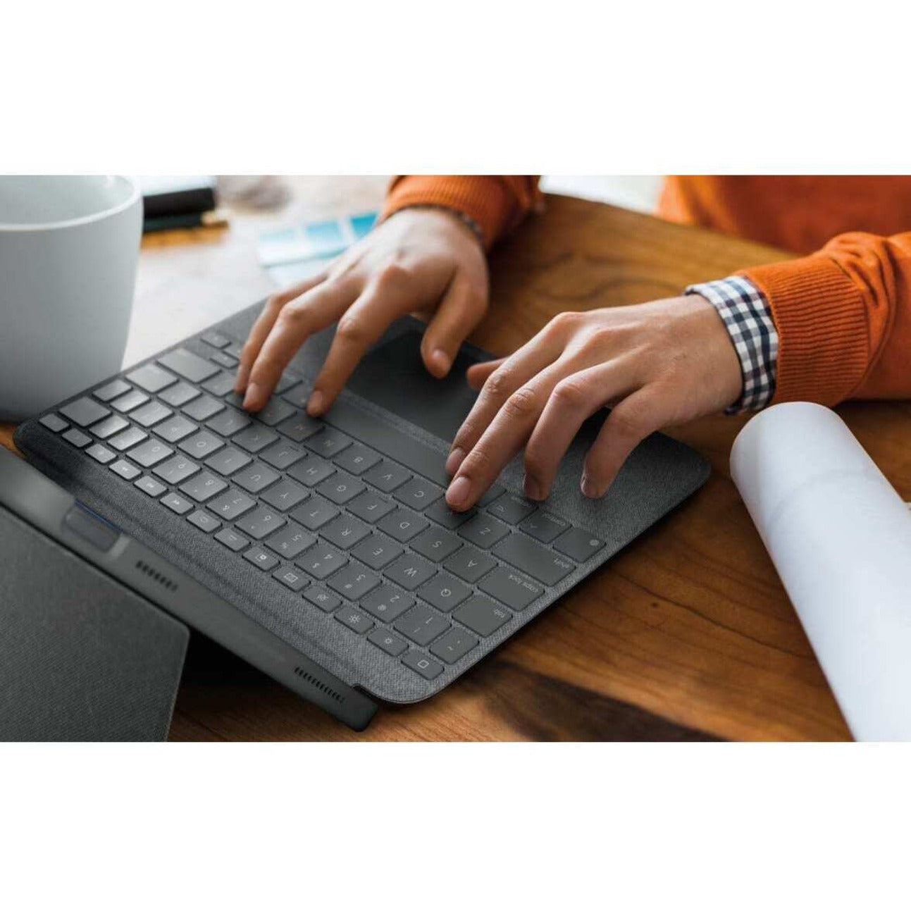 Logitech Combo Touch Keyboard/Cover Case (Folio) for 10.9" Apple Logitech iPad (10th Generation) Tablet Apple Pencil Stylus - Oxford Gray