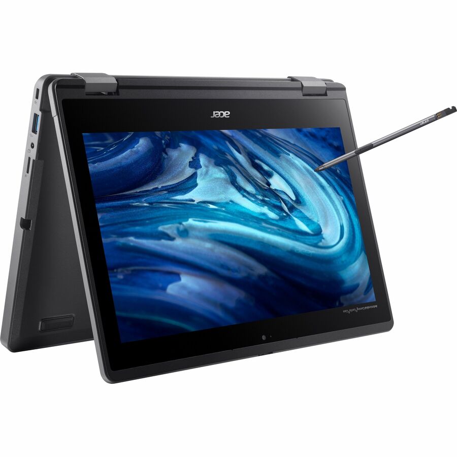 Acer TravelMate Spin B3 B311RN-33 TMB311RN-33-C62J 11.6" Touchscreen Convertible 2 in 1 Notebook - HD - 1366 x 768 - Intel N100 Quad-core (4 Core) - 8 GB Total RAM - 128 GB SSD - Black