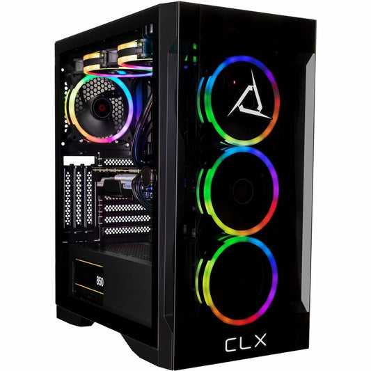 CLX SET Gaming Desktop - Liquid Cooled AMD Ryzen 7 7700X 4.5GHz 8-Core Processor 32GB DDR5 Memory GeForce RTX 4080 16GB GDDR6X Graphics 1TB SSD 4TB HDD WiFi Windows 11 Home 64-bit
