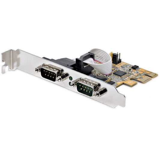StarTech.com 2-Port PCI Express Serial Card Dual Port PCIe to RS232 (DB9) Serial Card 16C1050 UART COM Retention Windows & Linux