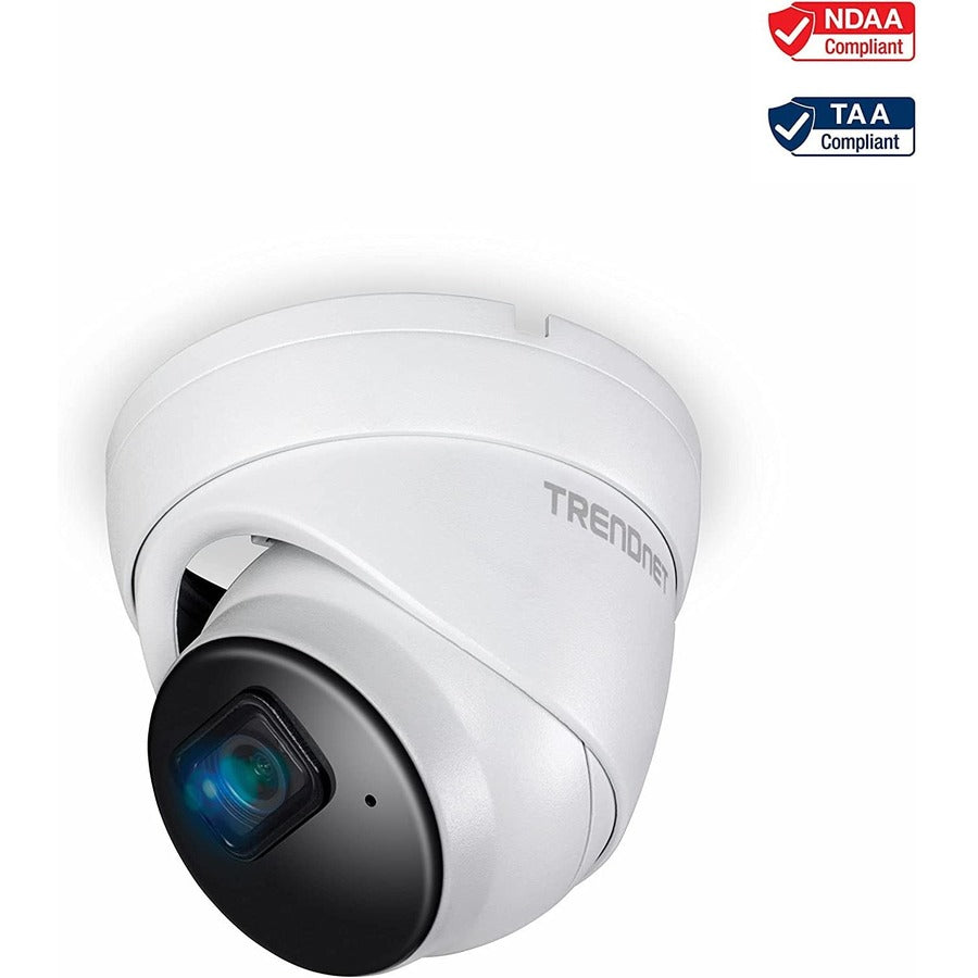 TRENDnet Indoor Outdoor 5MP H.265 PoE IR Fixed Turret Network Camera IP66 Rated Housing IR Night Vision up to 30m (98 ft.) Security Surveillance Camera microSD Card Slot White TV-IP1515PI