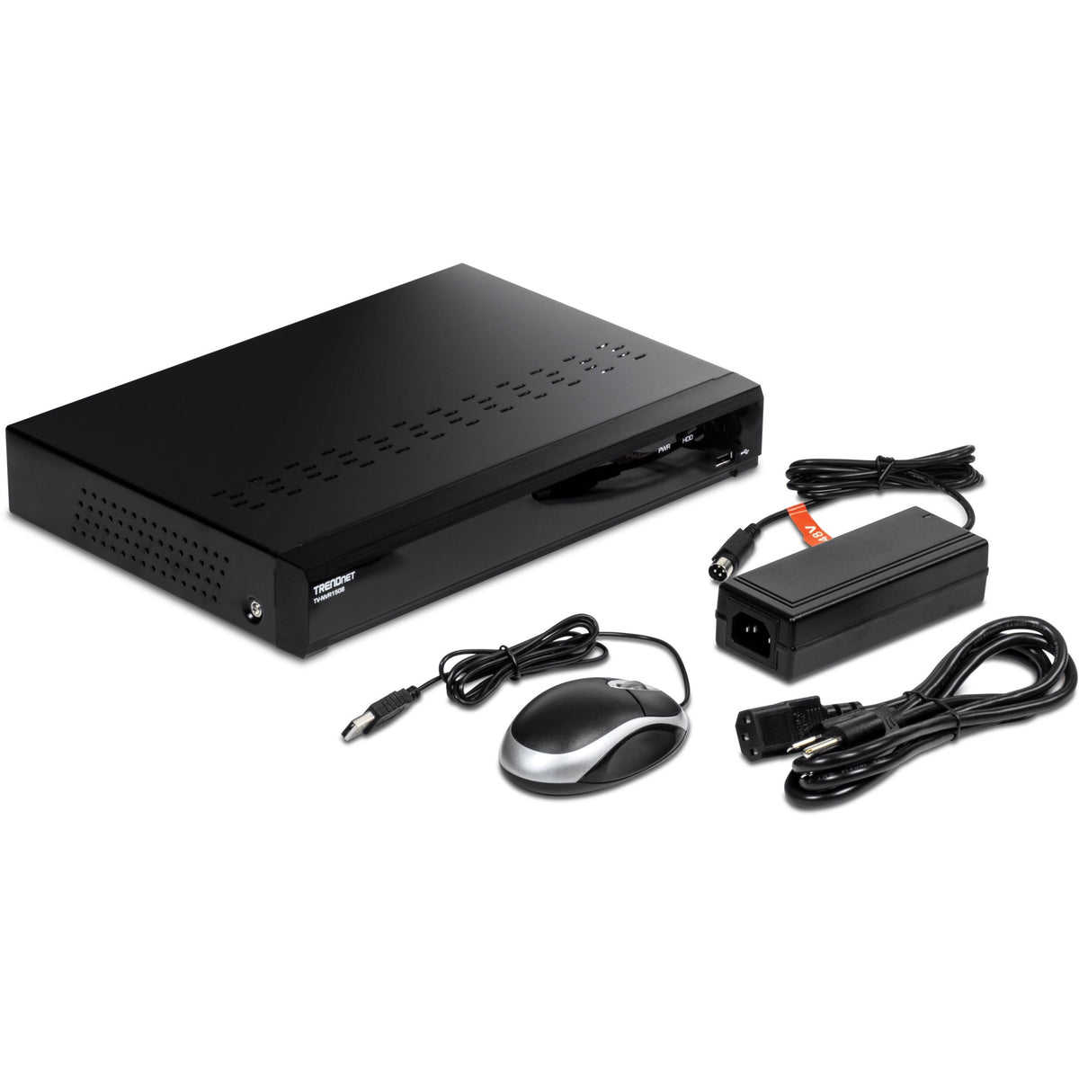 TRENDnet 8-Channel UHD PoE NVR TV-NVR1508 H.264/H.265 4K (8MP) Up to 12TB Storage (HDD Not Included) Supports one 4K Camera Channel 56W PoE Power Budget Rackmount Design 240fps Black