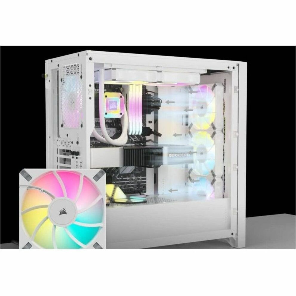 Corsair iCUE AF140 RGB ELITE 140mm PWM Dual Fan Kit - White - 2 Pack