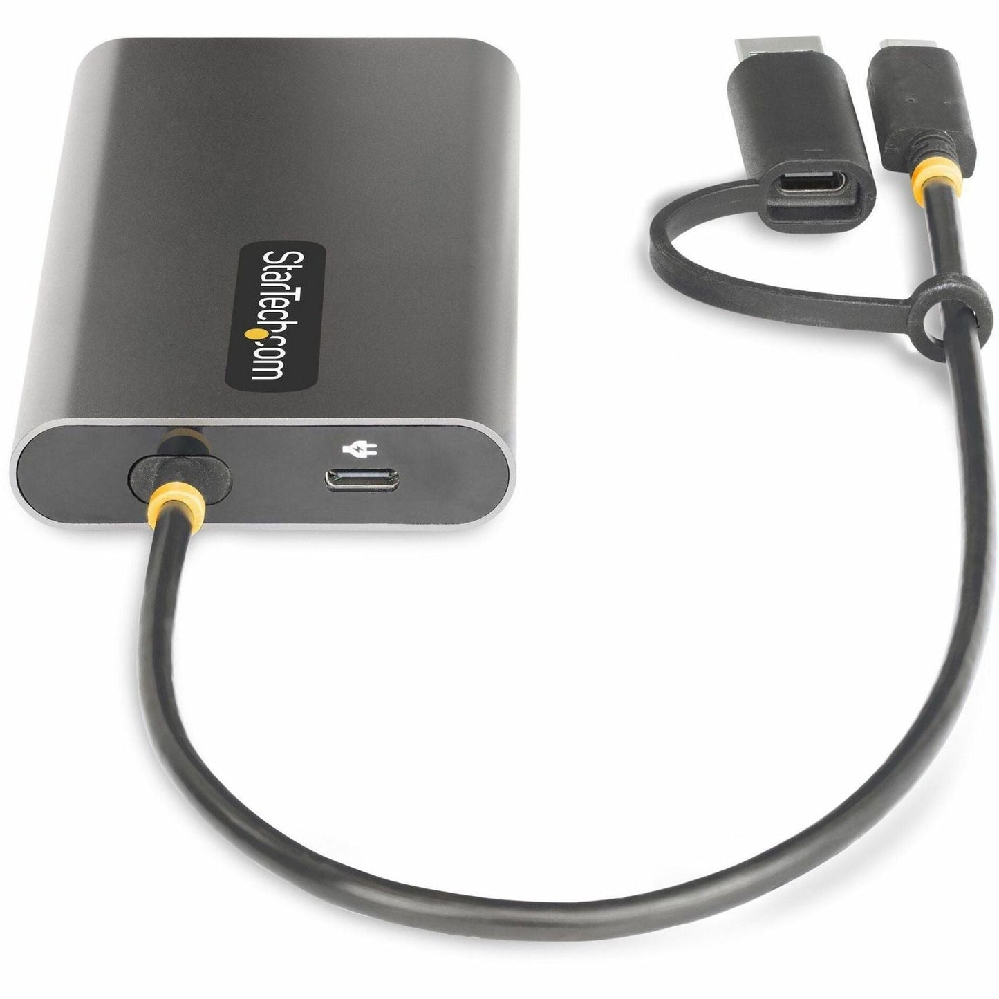 StarTech.com USB-C to Dual-HDMI Adapter USB-C/A to 2x HDMI 4K 60Hz 100W PD Pass-Through 1ft/30cm Built-in Cable USB to HDMI Converter