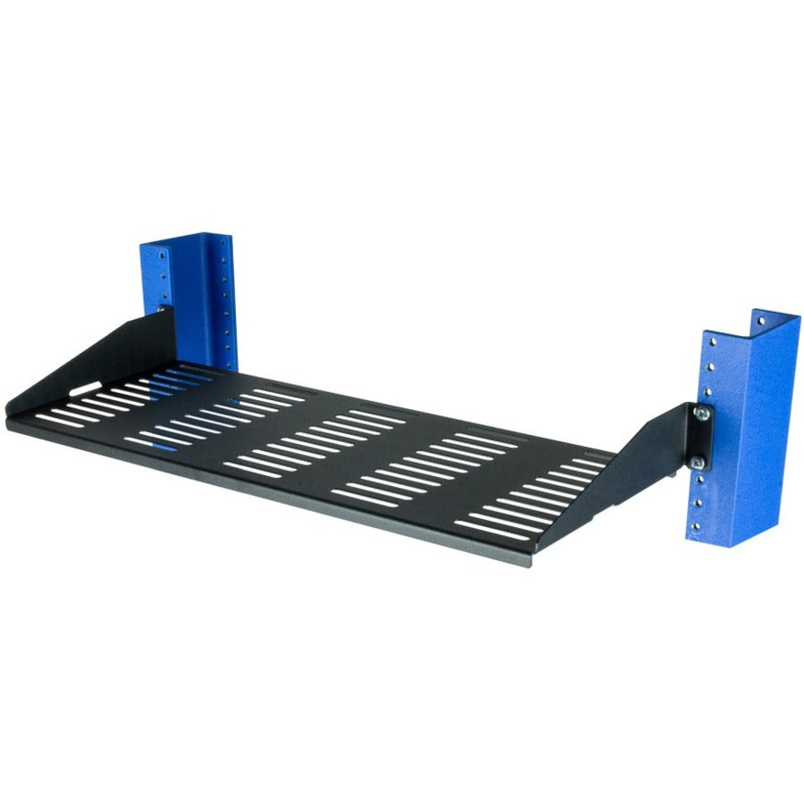 Rack Solutions 1U 2Post Vented Cantilever Shelf 7in (D) - Flanged Down