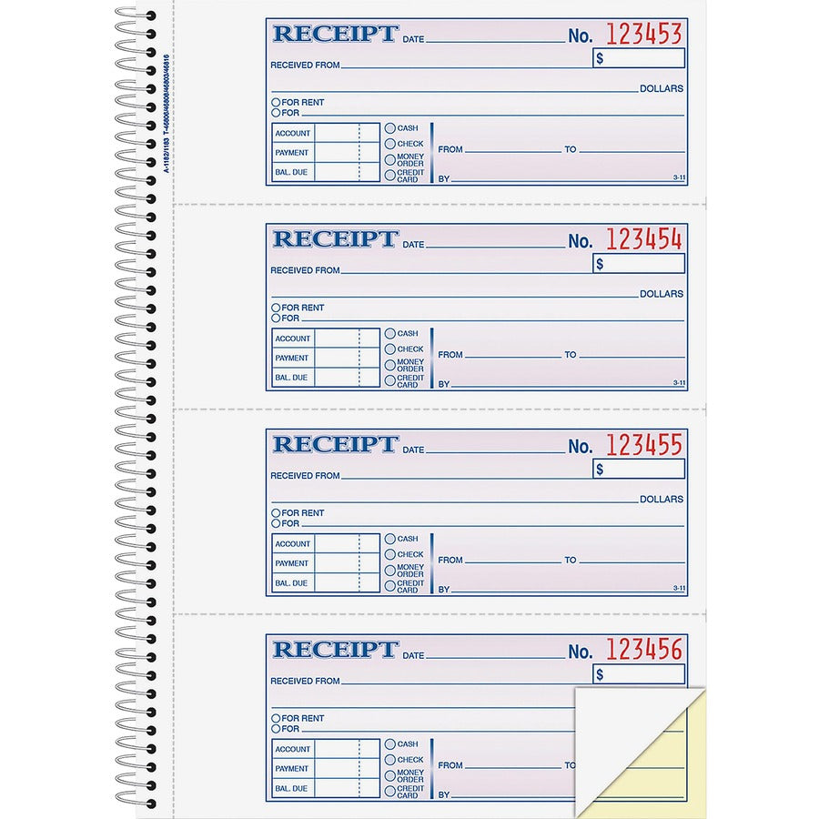 Adams Spiral 2-part Money/Rent Receipt Book