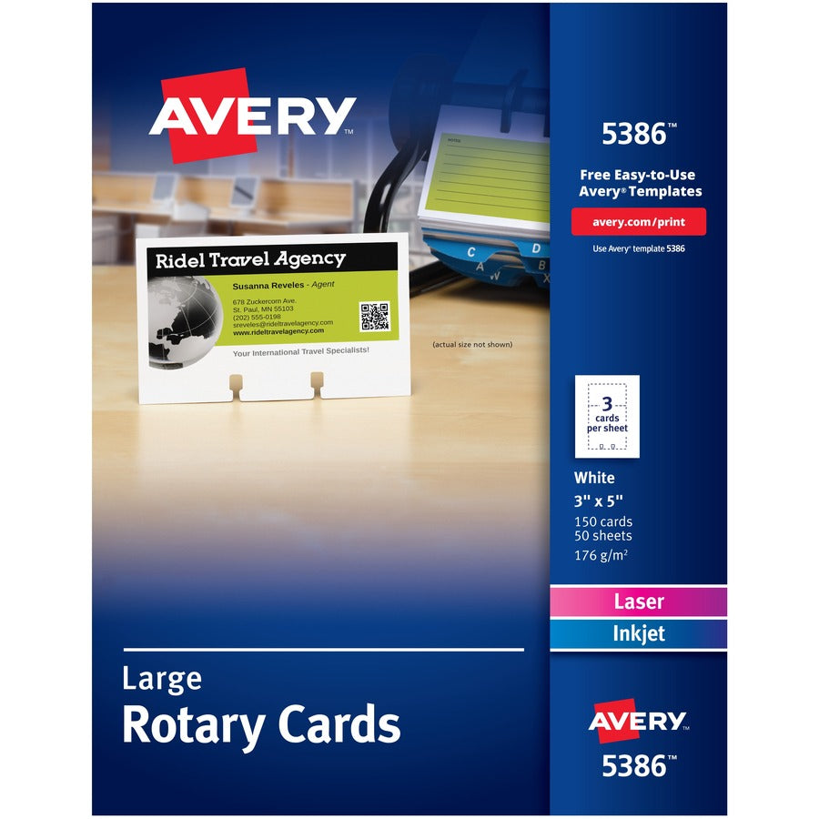 Avery® Uncoated 2-side Printing Rotary Cards