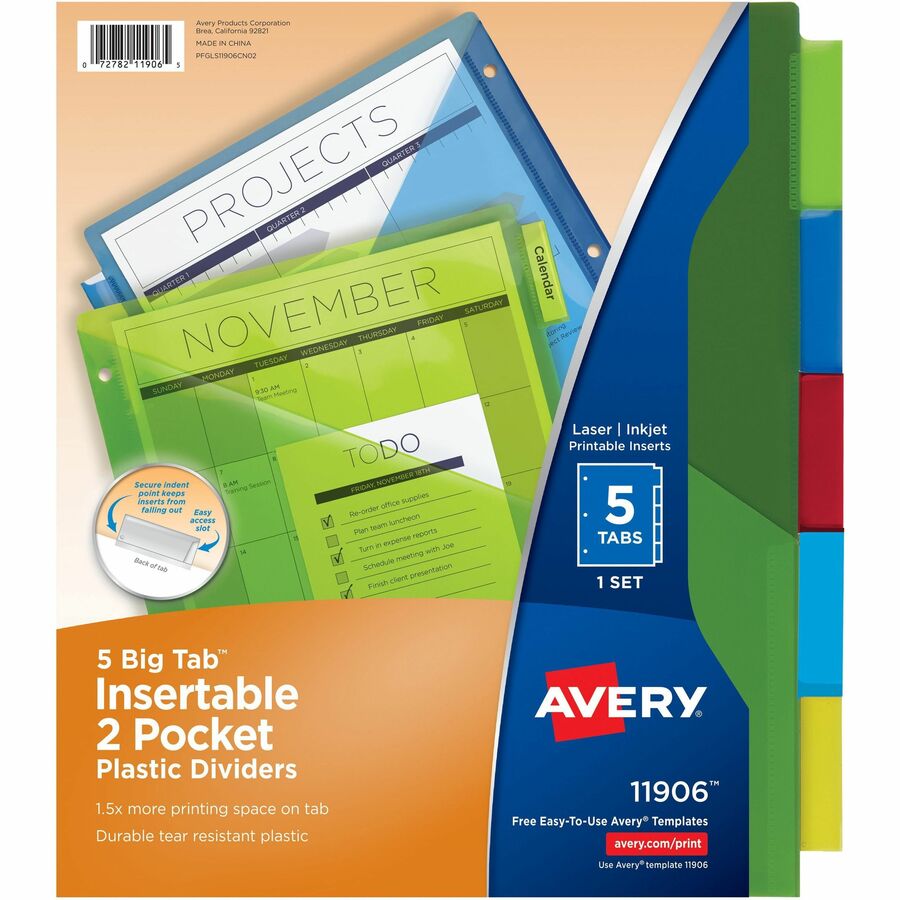 Avery® Big Tab Insertable 2-Pocket Dividers