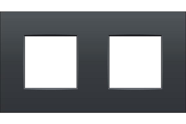 Crestron Dual gang faceplate Niko Intense - Anthracite