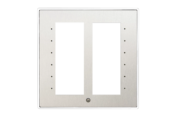 Crestron Architectural Faceplate for Cameo International Keypad, White Textured w/Stainless Steel Inlay