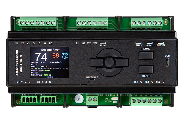 Crestron Heating, Cooling, and Relative Humidity Thermostat, DIN Rail Mount