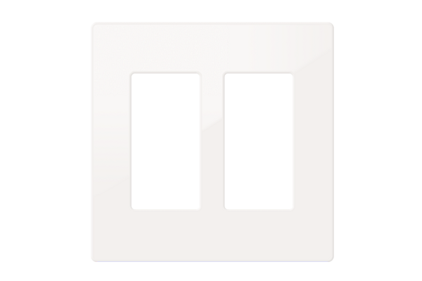 Crestron Decorator Style Faceplate, 2-Gang, White Smooth