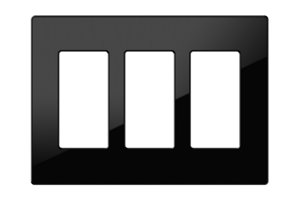 Crestron Decorator Style Faceplate, 3-Gang, Black Smooth
