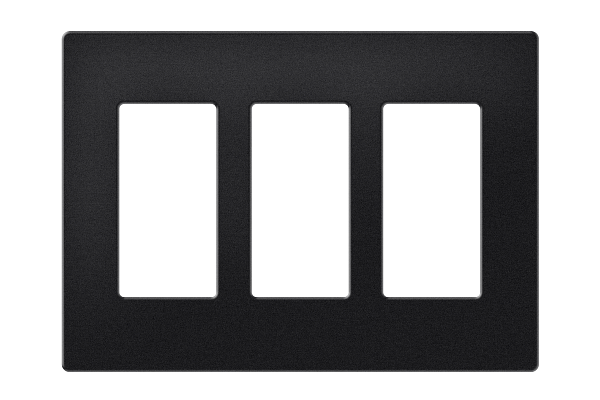 Crestron Decorator Style Faceplate, 3-Gang, Black Textured