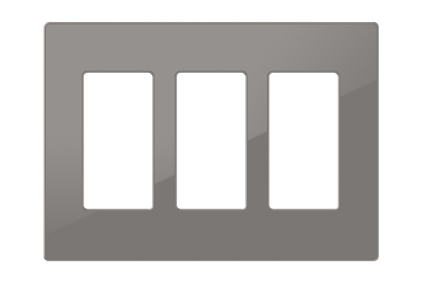 Crestron Decorator Style Faceplate, 3-Gang, Gray Smooth