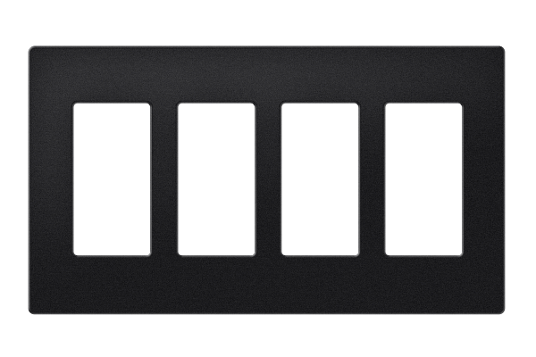 Crestron Decorator Style Faceplate, 4-Gang, Black Textured