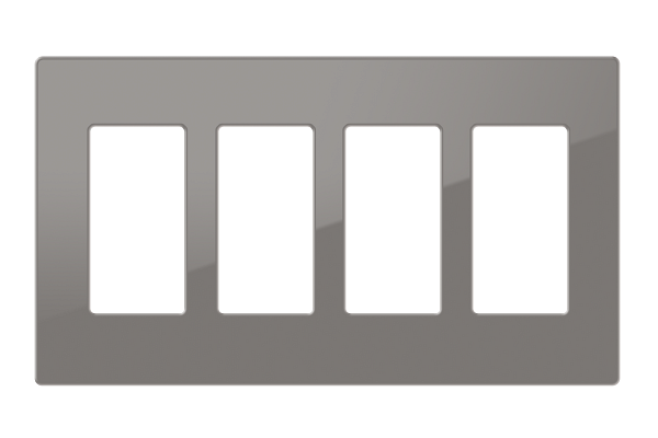Crestron Decorator Style Faceplate, 4-Gang, Gray Smooth