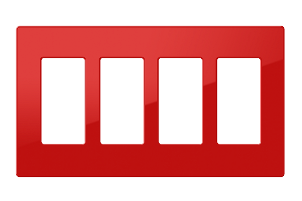 Crestron Decorator Style Faceplate, 4-Gang, Red Smooth