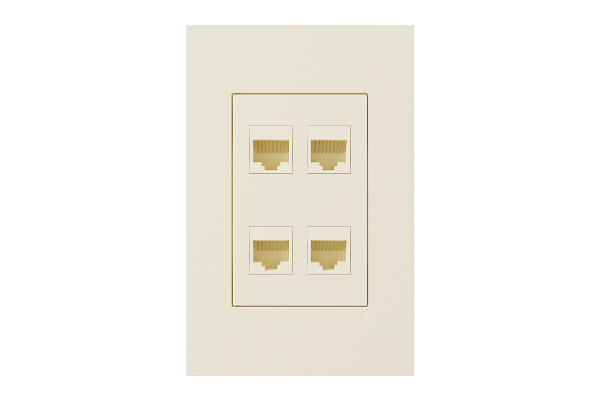 Crestron Horizon 2 Keystone Plate, 4 position, Almond
