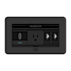 Crestron FlipTop™ FT2 Series Cable Management System, 202 Size, Electrical, Pass-Through Lid, Black