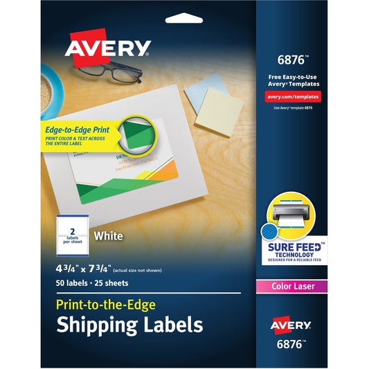 Avery&reg; Print-to-the-edge 2/Sheet Shipping Labels