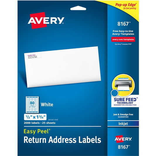 Avery&reg; Easy Peel White Inkjet Mailing Labels