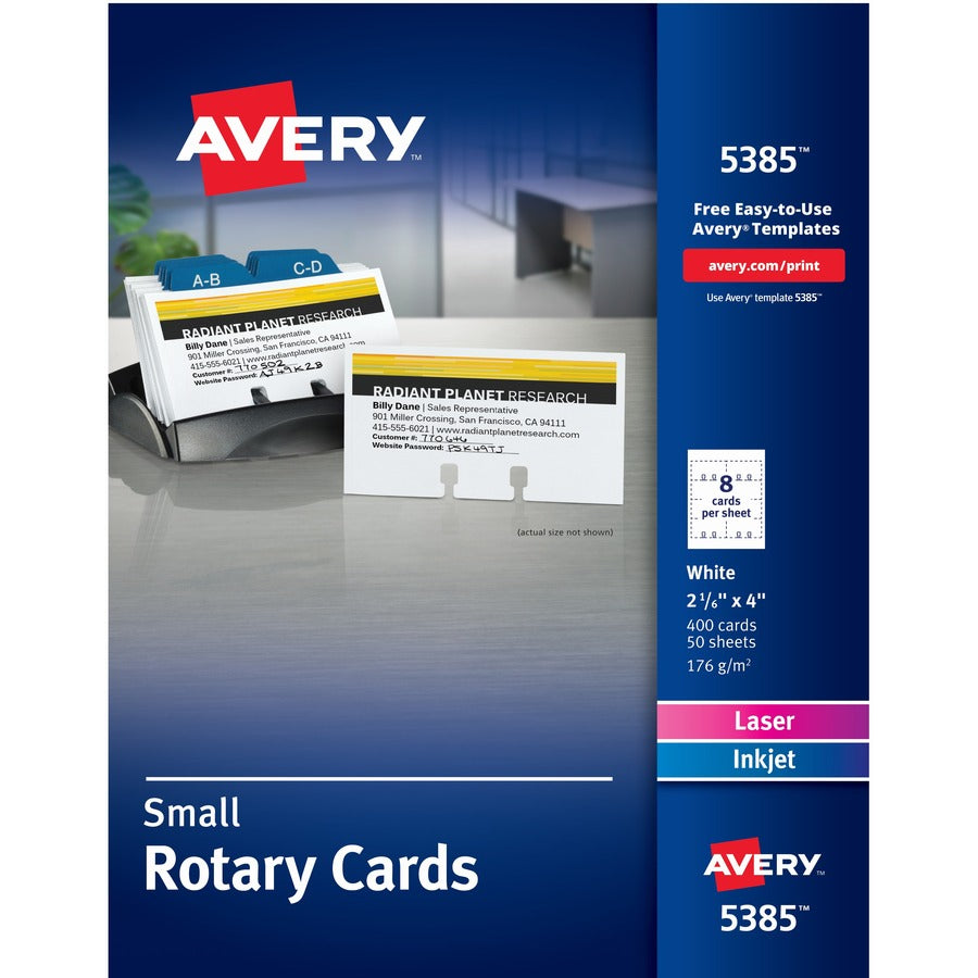 Avery&reg; Uncoated 2-side Printing Rotary Cards