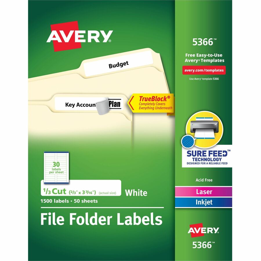 Avery&reg; TrueBlock File Folder Labels