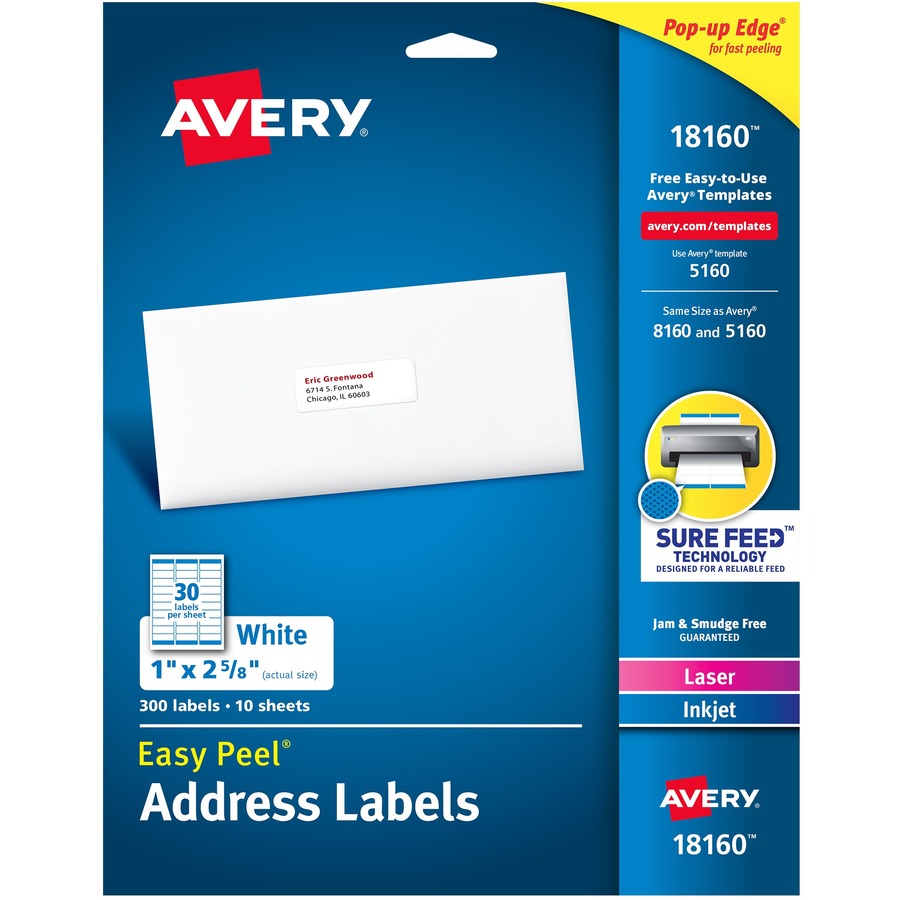 Avery&reg; Easy Peel Address Labels - Sure Feed Technology