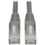 Tripp Lite Cat6 Gigabit Snagless Molded (UTP) Ethernet Cable (RJ45 M/M) PoE Gray 25 ft. (7.62 m)