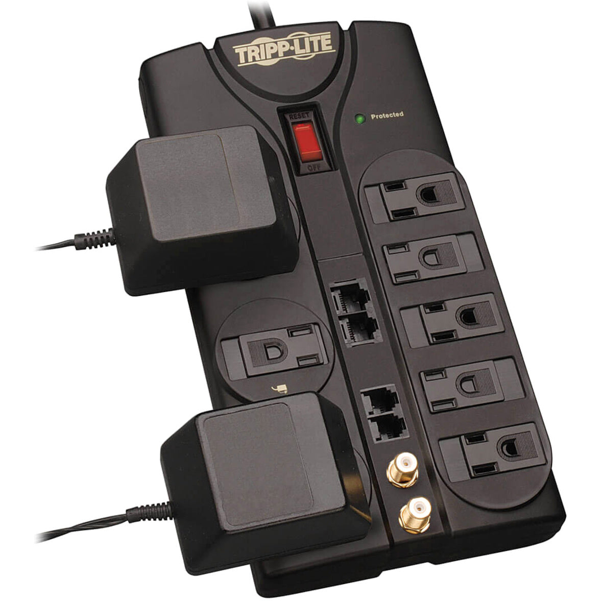 Tripp Lite Protect It! 8-Outlet Surge Protector 10 ft. Cord 3240 Joules Modem/Coax/Ethernet Protection RJ45