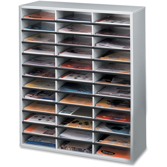 Fellowes Literature Organizer - 36 Compartment Sorter Dove Gray