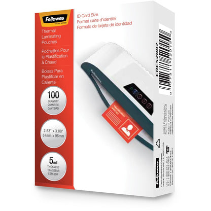 Fellowes Glossy Pouches - ID Tag not punched 5 mil 100 pack
