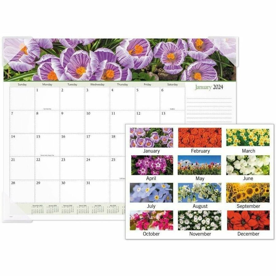 At-A-Glance Panoramic Floral Desk Pad