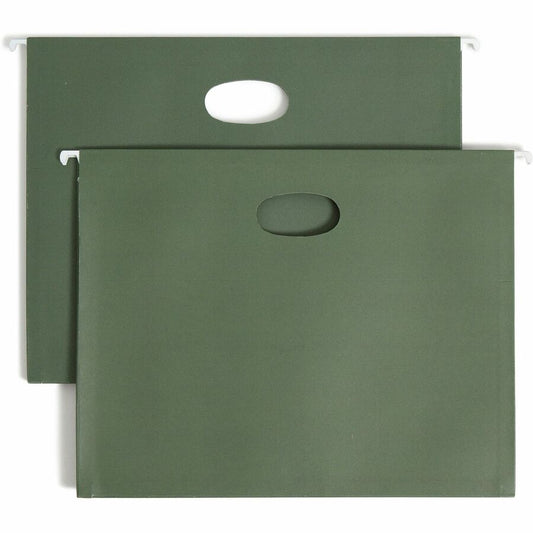 Smead Hanging File Pockets 3-1/2 Inch Expansion Letter Size Standard Green 10 Per Box (64220)