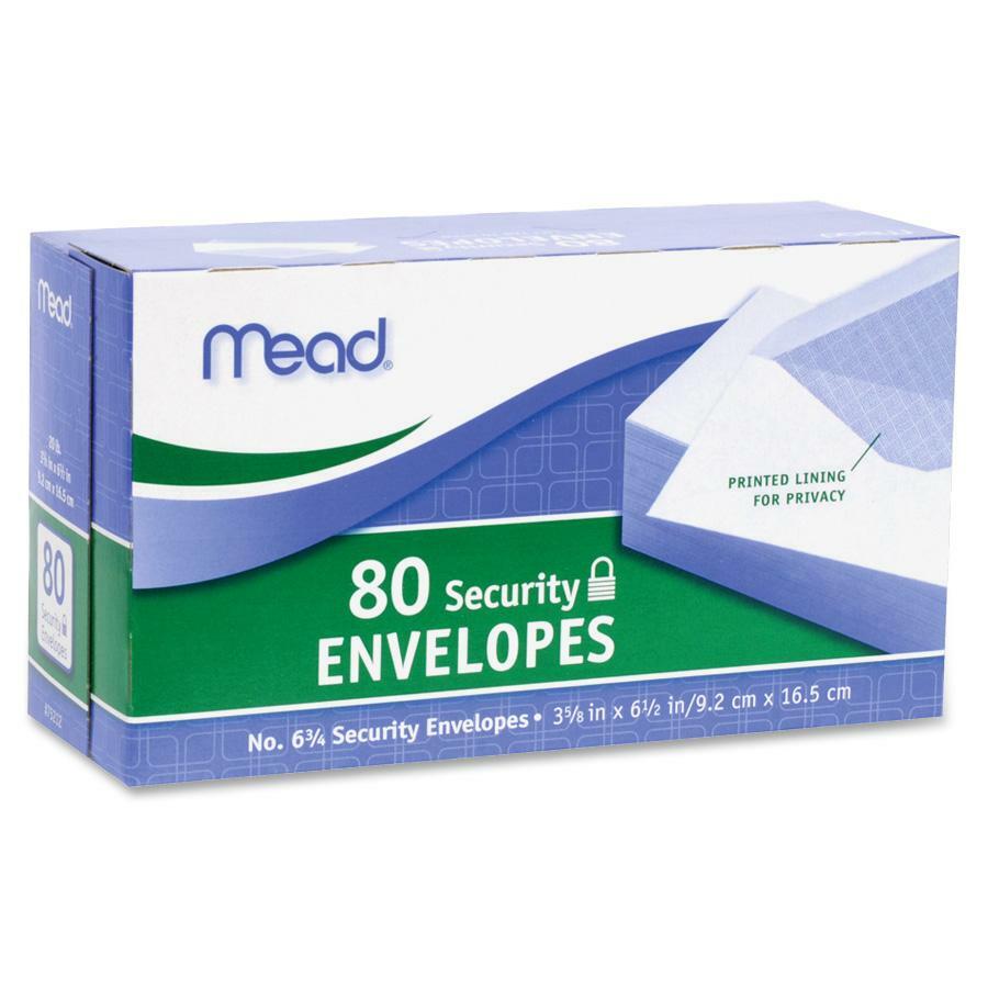 Mead White Security Envelopes