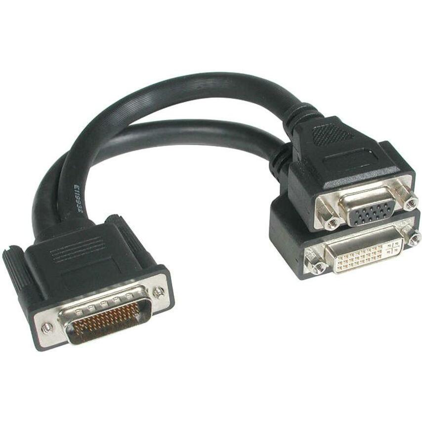 C2G 9in One LFH-59 (DMS-59) Male to One DVI-I Female and One HD15 VGA Female Cable