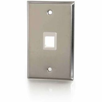 C2G 1-Port Single Gang Multimedia Keystone Wall Plate - Stainless Steel