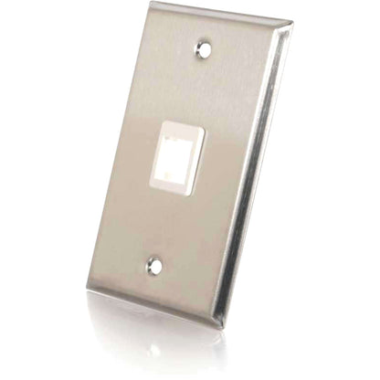 C2G 1-Port Single Gang Multimedia Keystone Wall Plate - Stainless Steel