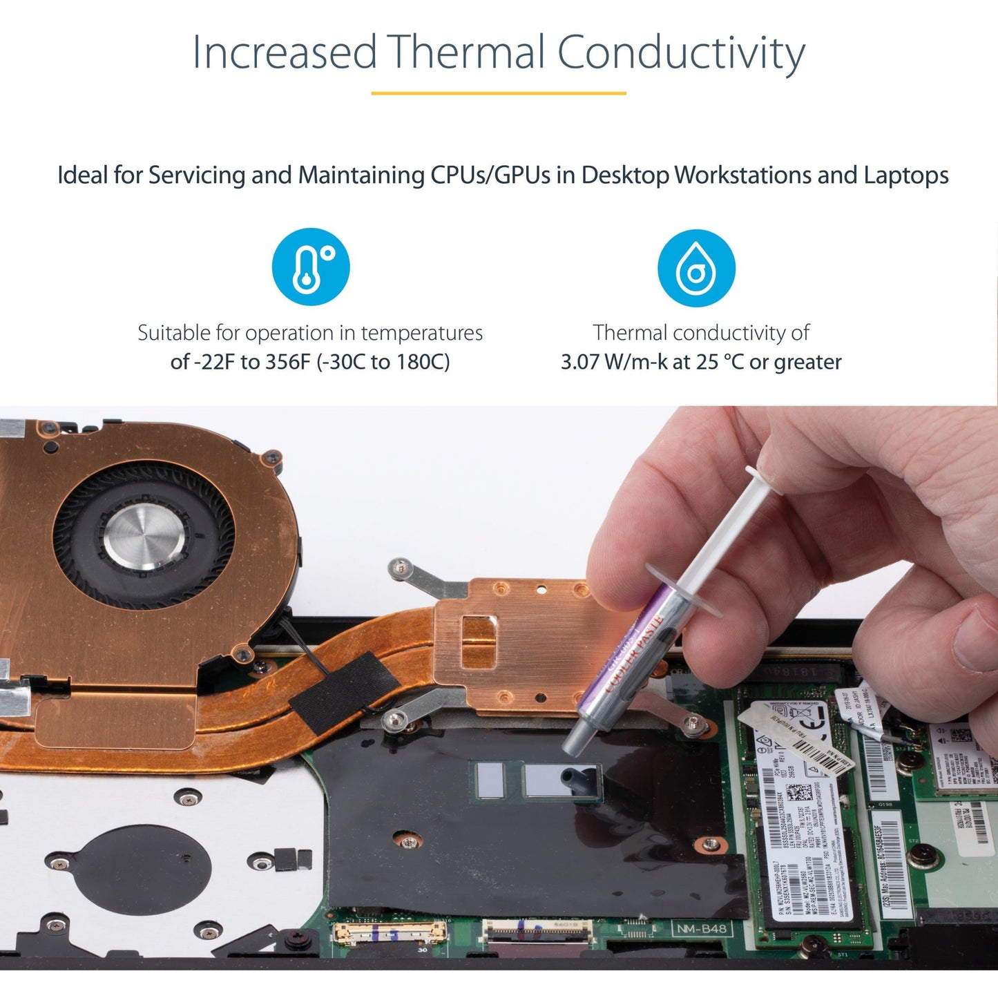 StarTech.com Thermal Paste 1.5g Metal Oxide Heat Sink Compound Re-sealable Syringes CPU Paste