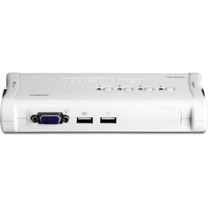 TRENDnet 4-Port USB KVM Switch Kit VGA And USB Connections 2048 x 1536 Resolution Cabling Included Control Up To 4 Computers Compliant With Window Linux and Mac OS TK-407K