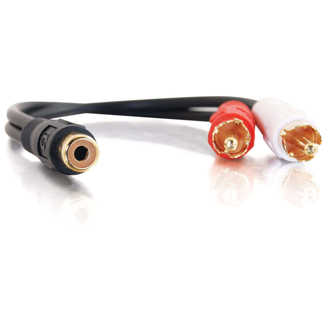 C2G 6in Value Series One RCA Female to Two RCA Male Y-Cable